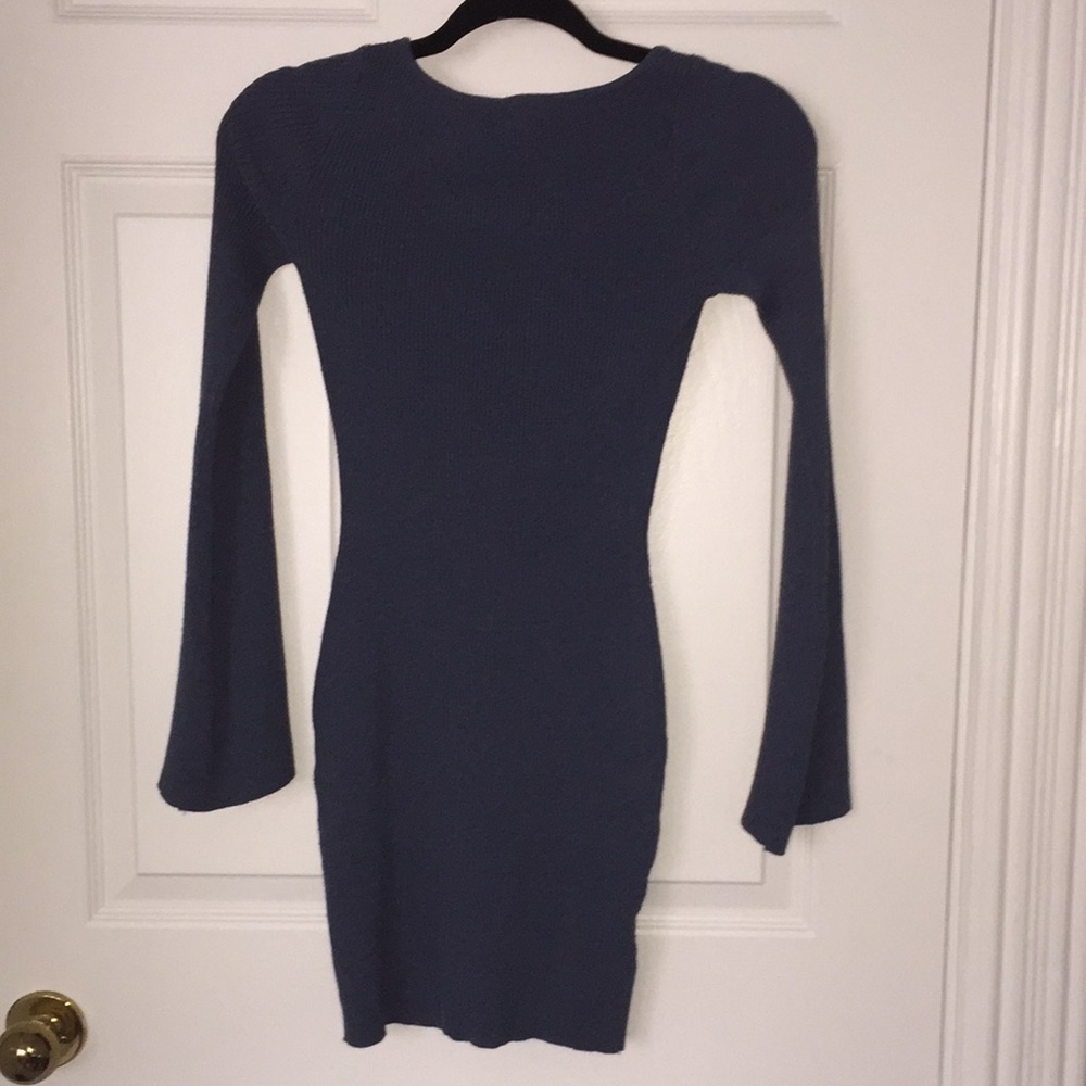 Blue bell sleeve dress